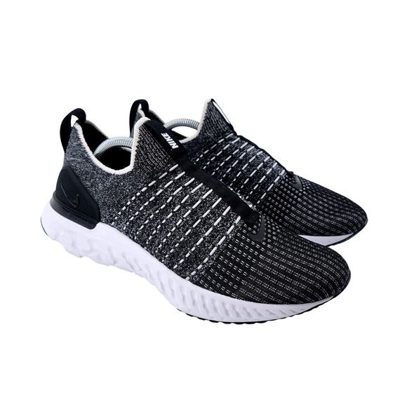 Nike React Phantom Run Flyknit 2 CJ0277-003 Black White Running Mens 7 NWOT